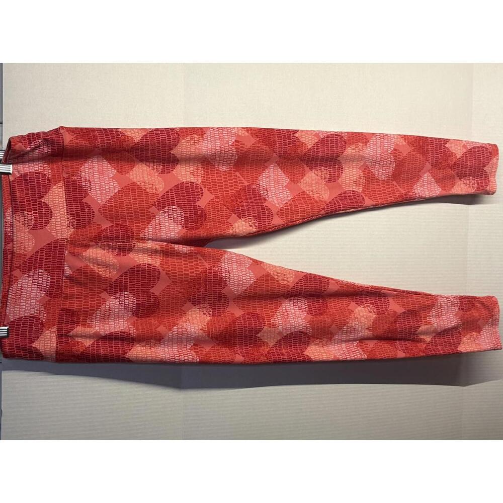 LuLaRoe T/C Women's Red and Pink Patterned Leggings Best for 12-18 (124)